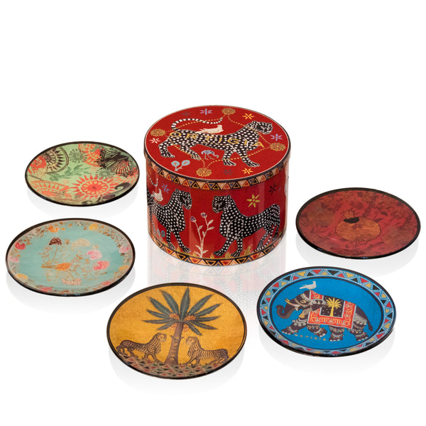 ortigia plate set with red tin