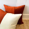 Optic Velvet Cushion - Brick