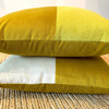 Optic Velvet Cushion - Mustard