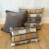 Linen & Velvet Cushion - Amber