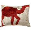 Silk Velvet Cushion N. 650 - Crimson + Cream