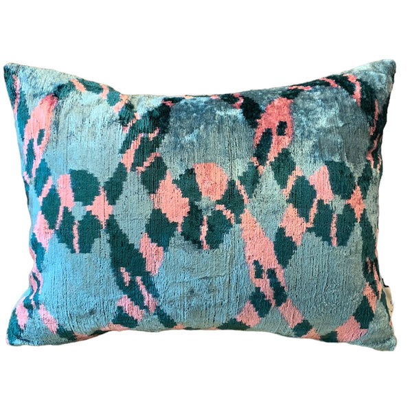 Silk Velvet Cushion N. 698 - Blue