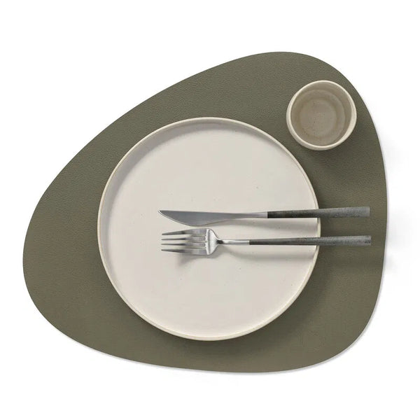 Curve Leather Placemats - Serene Moss
