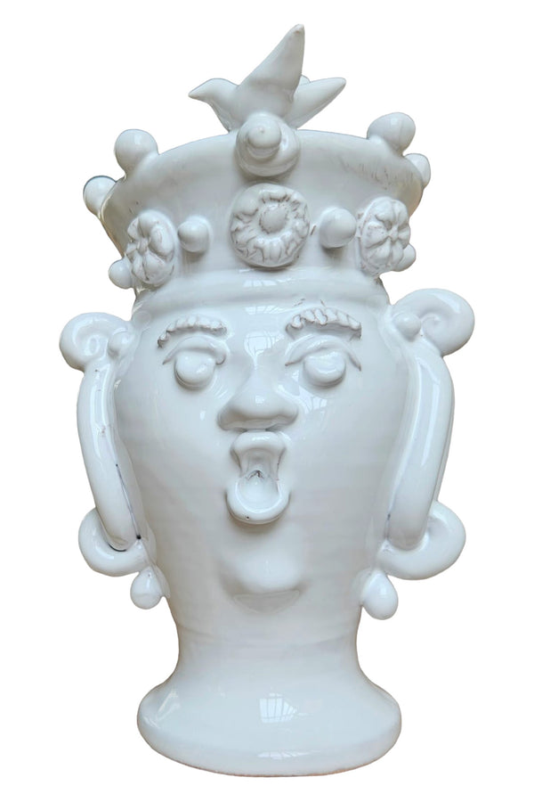 Sicilia Moor Head Vase - White