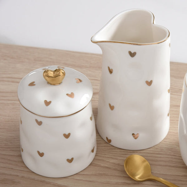 Hearts Sugar Bowl & Creamer