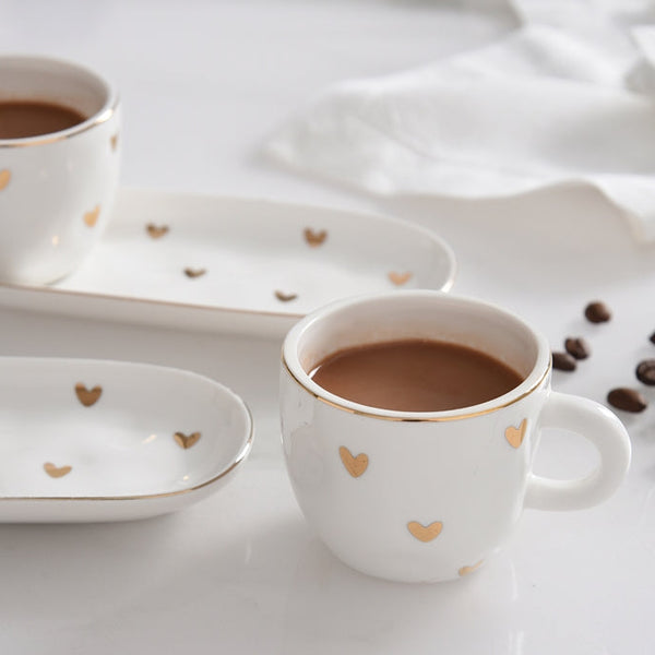 Hearts Espresso Cup & Saucer Set