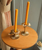 Hailey Hibiscus Brass Candle Holder