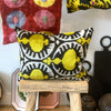 Silk Velvet Cushion N. 705 - Ikat Yellow