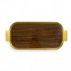 Ribbed Coffee Tray - Gold / Olivewood