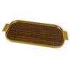 Ribbed Coffee Tray - Gold / Olivewood