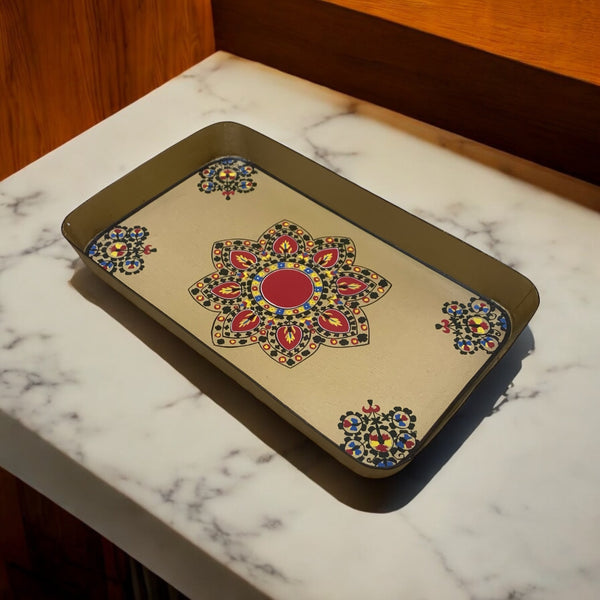 Handpainted Iron Tray - Holiday Kaleidoscope