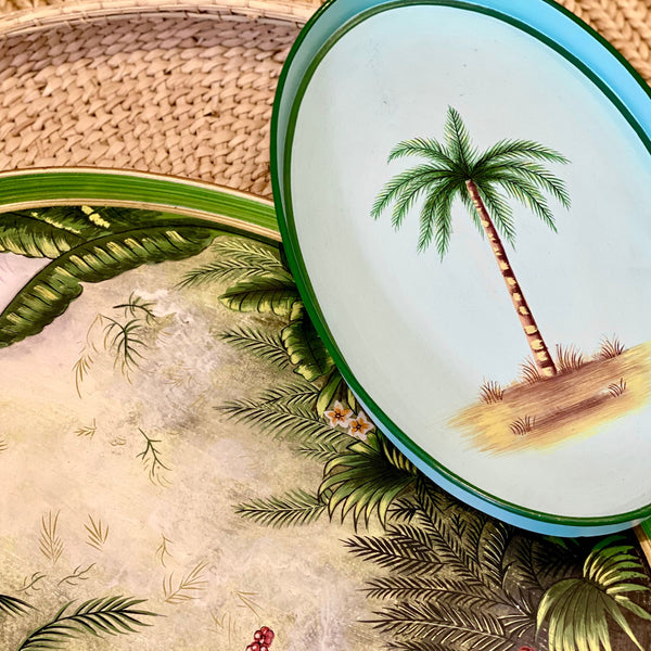 Handpainted Iron Tray - PalmTree