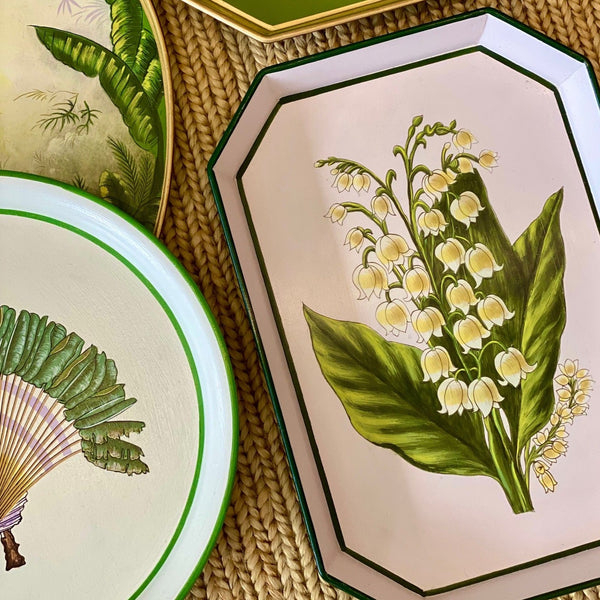 Handpainted Iron Tray - Lily of the Valley