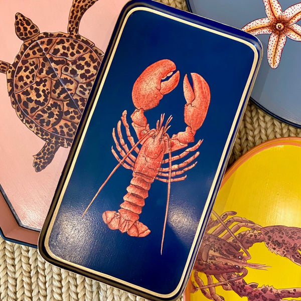 Handpainted Iron Tray - Lobster
