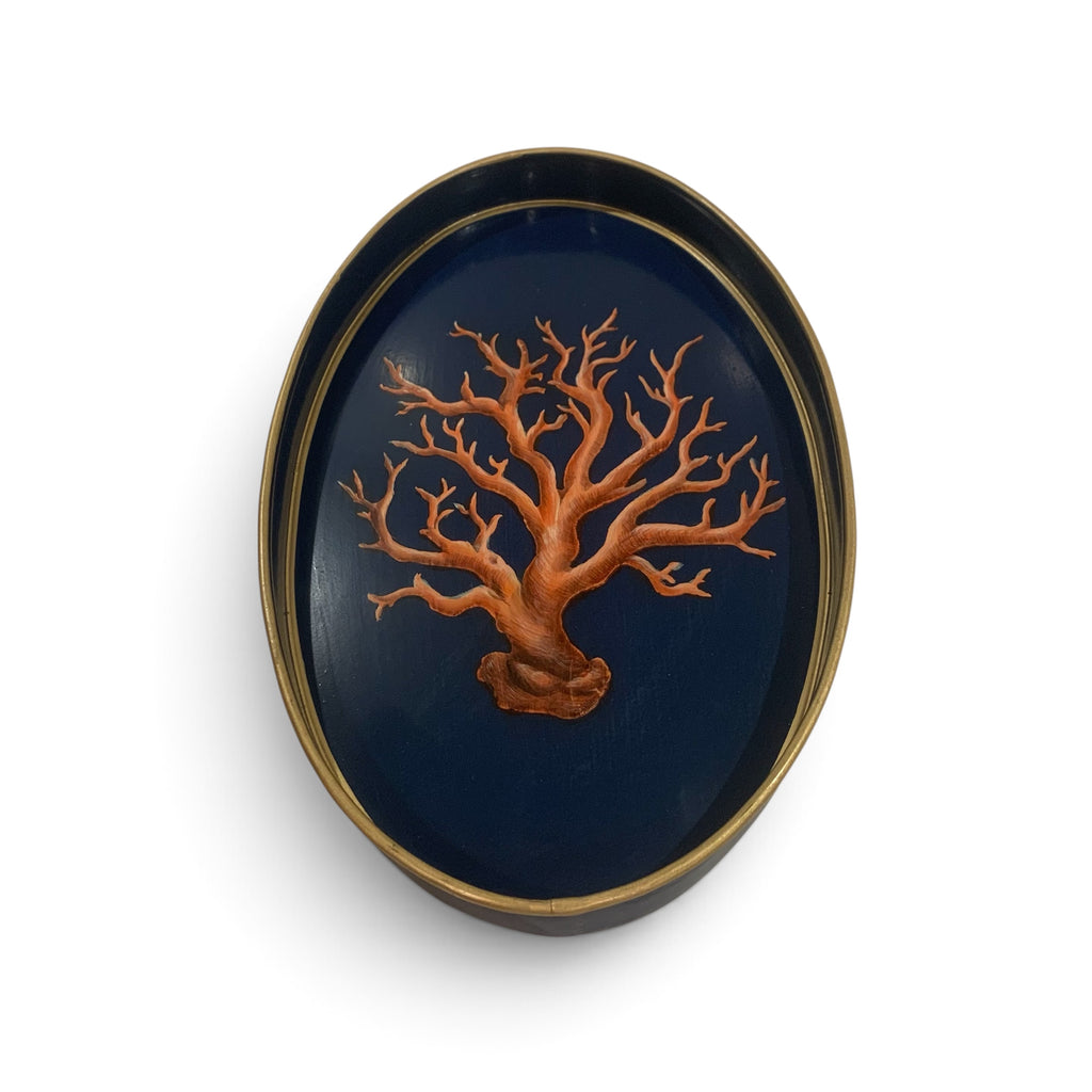 Handpainted Iron Tray - Coral