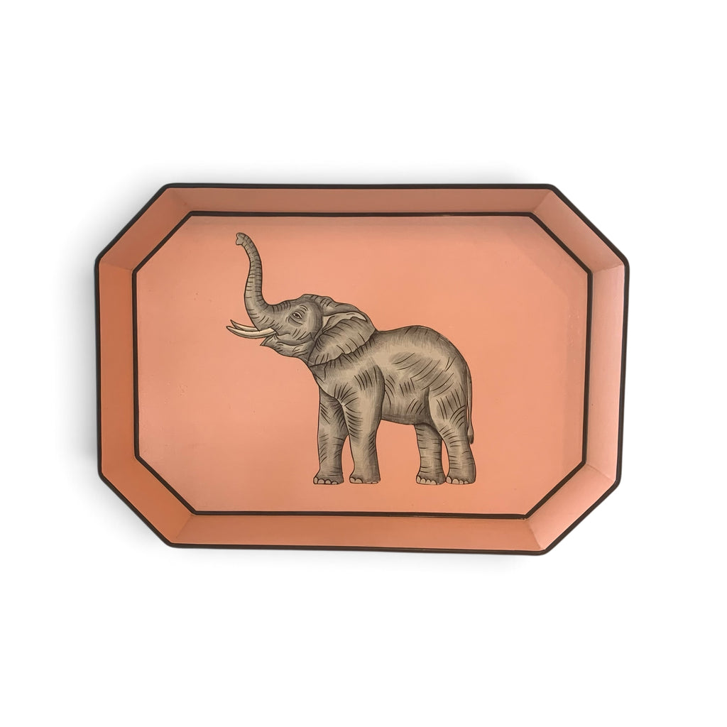 Handpainted Iron Tray - Elephant