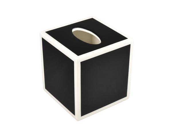 Lacquer Tissue Box Cover - Black