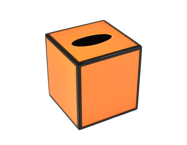 Lacquer Tissue Box Cover - Orange