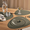 Curve Leather Placemats - Serene Moss