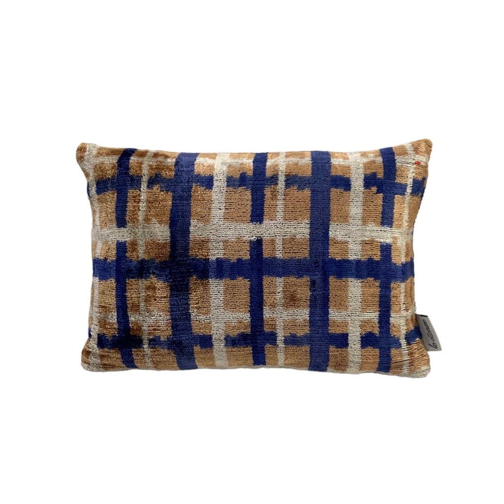 Silk Velvet Cushion N. 639 - Blue