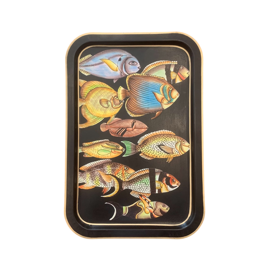 Handpainted Iron Tray - Tropical Fish