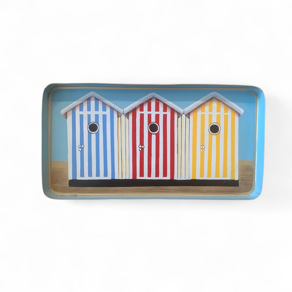 Handpainted Iron Tray - Seaside Cabins