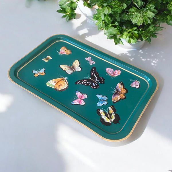 Handpainted Iron Tray - Butterfly