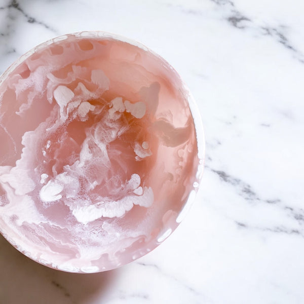 pink resin bowl at details by mr k