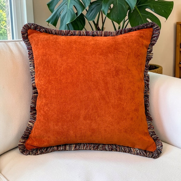 Happy Velvet Cushion - Brick Confetti