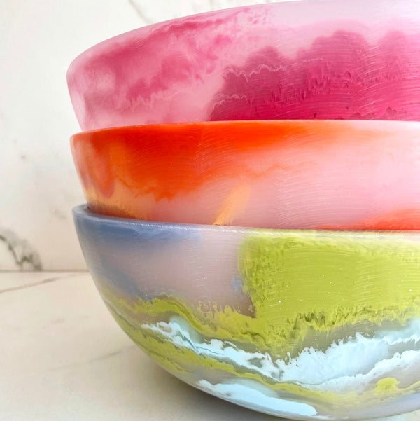 hot pink resin bowl at details by mr k