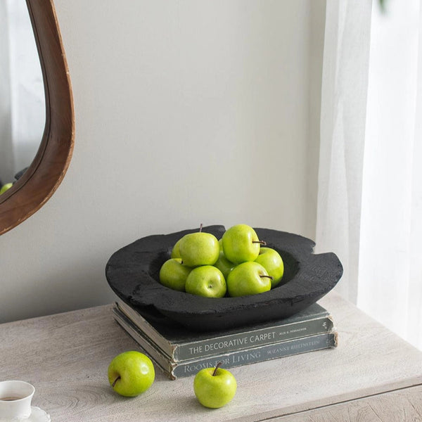 blackened teak accent bowl at details by mr k