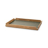 Airy Teak Tray with Leather Insert