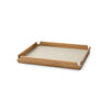 Airy Teak Tray with Leather Insert