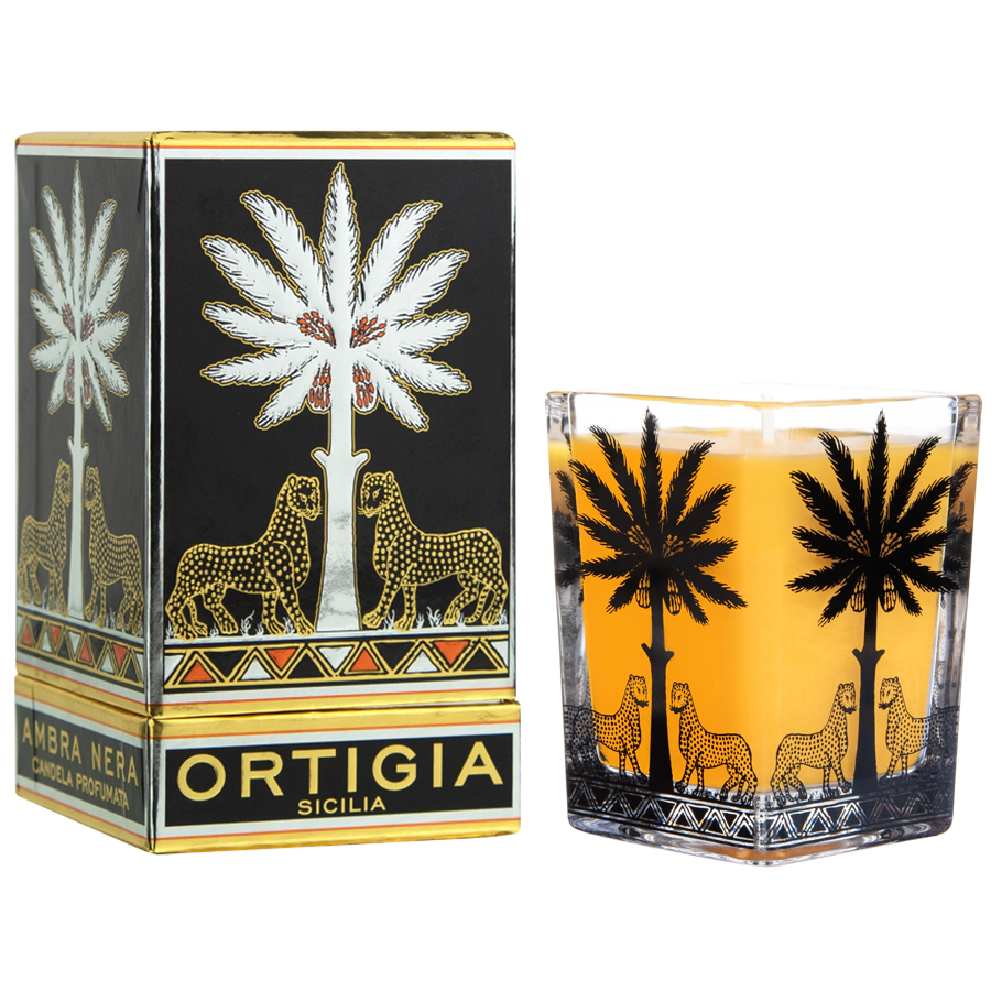 Palma Square Candle - Ambra Nera
