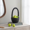 Teak Arched Handle Bowl - Black
