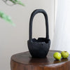 Teak Arched Handle Bowl - Black