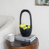 Teak Arched Handle Bowl - Black