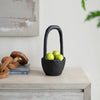 Teak Arched Handle Bowl - Black