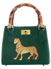Ortigia Velvet Bamboo Bag - Green Jewel