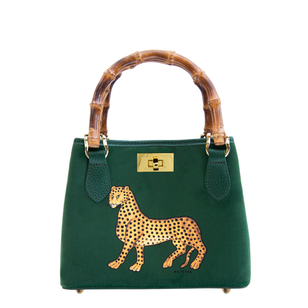 Ortigia Velvet Bamboo Bag - Green Jewel