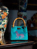 Ortigia Velvet Bamboo Bag - Petrol