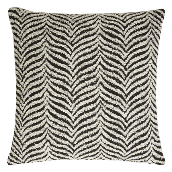 Zebra Boucle Cushion - Black