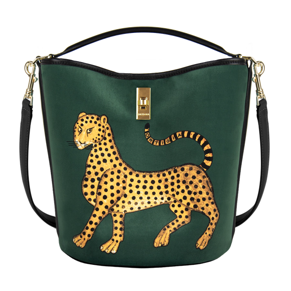 Ortigia Velvet Bucket Bag - Green Jewel