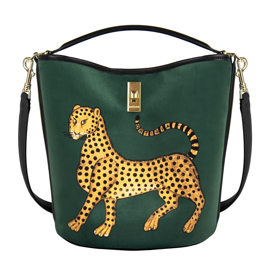 Ortigia Velvet Bucket Bag - Green Jewel