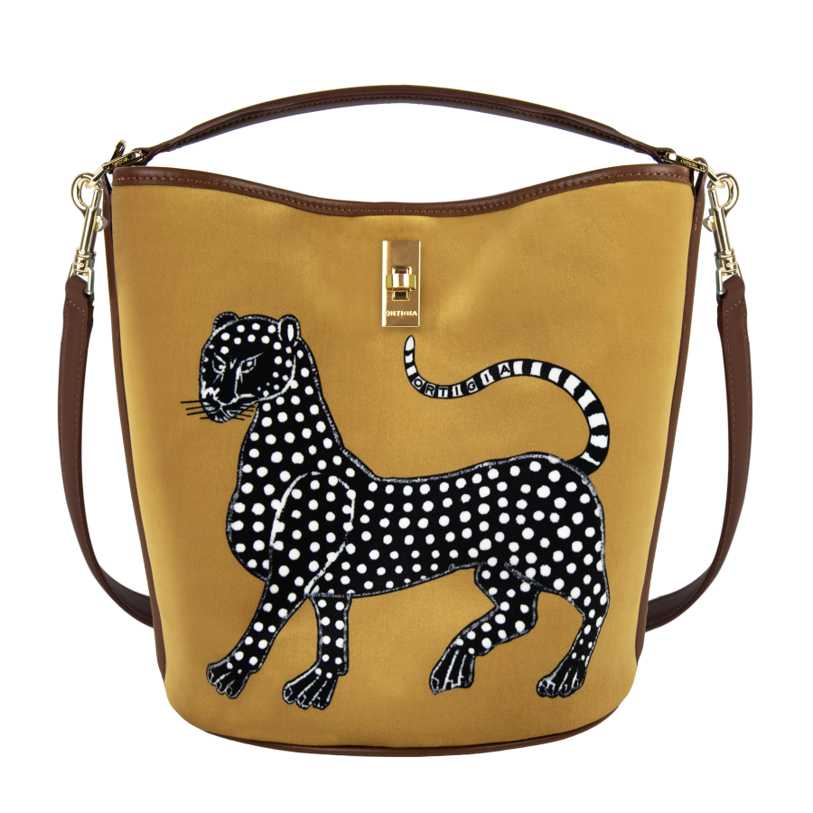 Ortigia Velvet Bucket Bag - Sahara