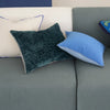 cartouche teal velvet cushion at details by mr k