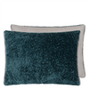 Cartouche Velvet Cushion - Teal