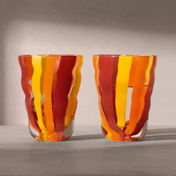 Folk Tumbler X 2 - Orange/Red/Yellow