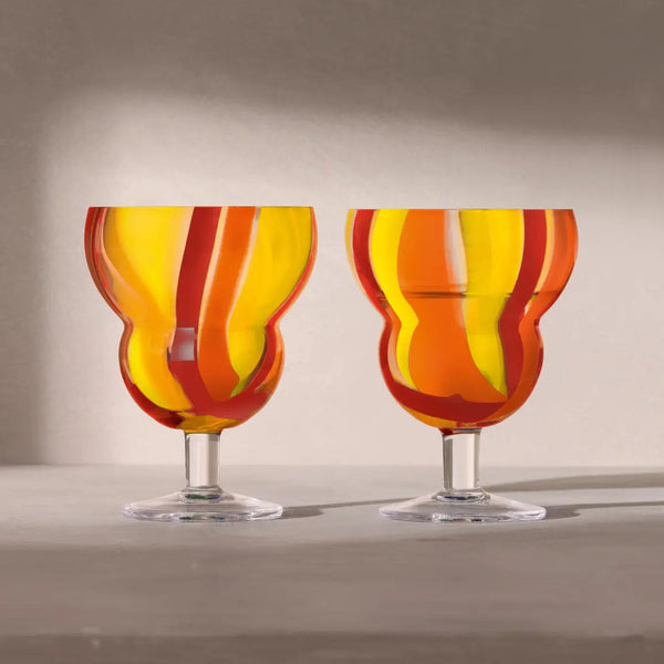 Folk Water / Wine X 2 - Orange/Red/Yellow
