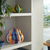 Folk Vase 19 - Blue/Orange/White
